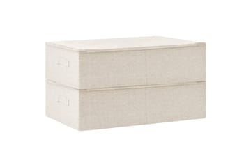 opbevaringskasser 2 stk. 70x40x18 cm stof cremefarvet - Creme - Opbevaring - Opbevaring til småting - Kurve & kasser