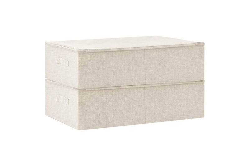opbevaringskasser 2 stk. 70x40x18 cm stof cremefarvet - Creme - Opbevaring - Opbevaring til småting - Kurve & kasser