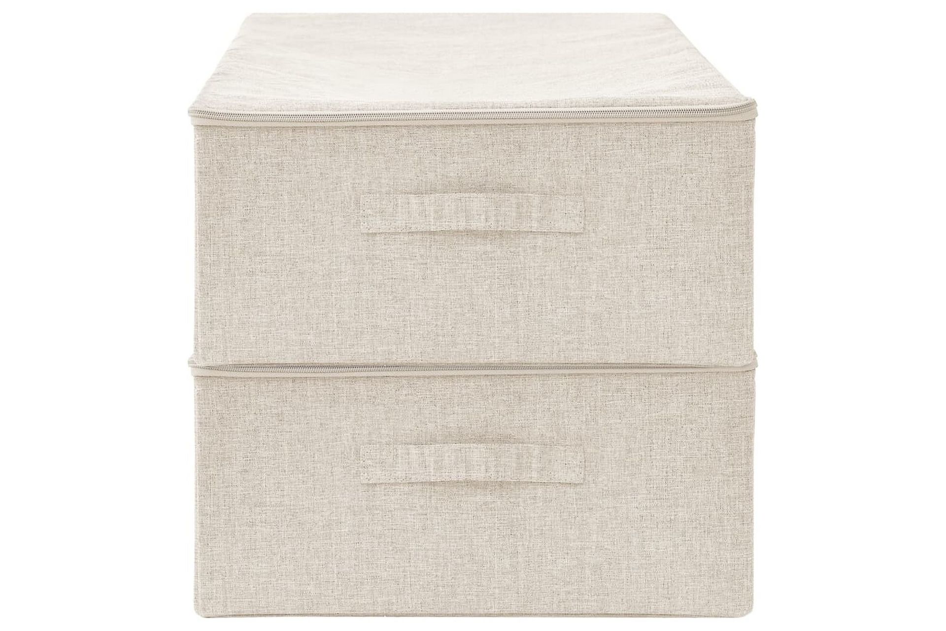 opbevaringskasser 2 stk. 70x40x18 cm stof cremefarvet - Creme - Opbevaring - Opbevaring til småting - Kurve & kasser