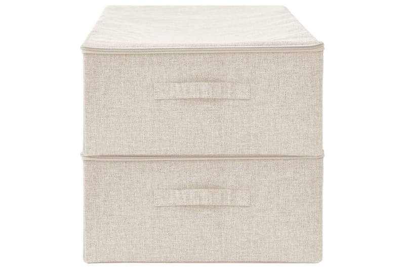 opbevaringskasser 2 stk. 70x40x18 cm stof cremefarvet - Creme - Opbevaring - Opbevaring til småting - Kurve & kasser