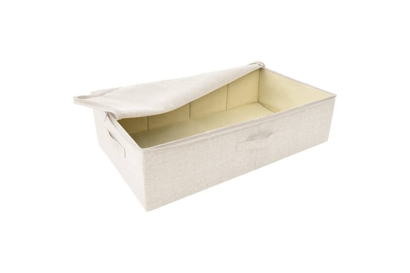 opbevaringskasser 2 stk. 70x40x18 cm stof cremefarvet - Creme - Opbevaring - Opbevaring til småting - Kurve & kasser