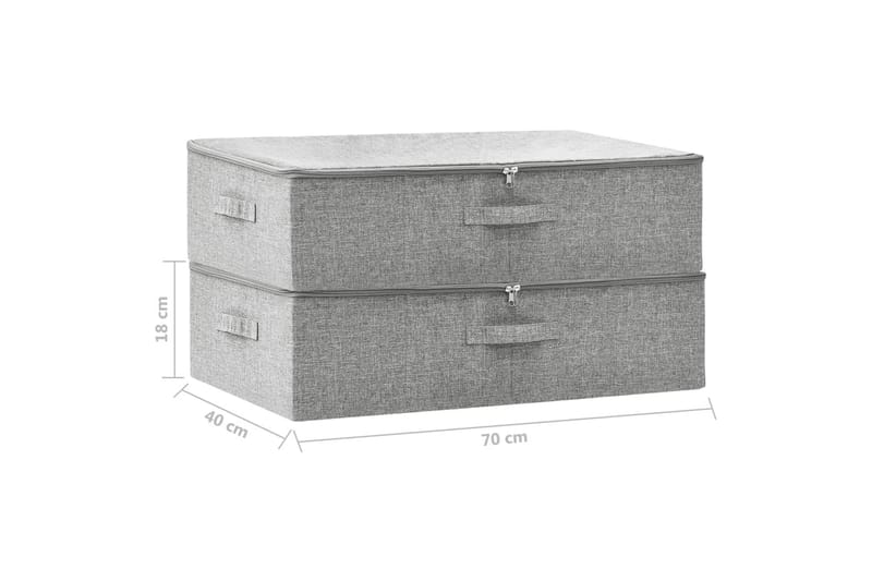 opbevaringskasser 2 stk. 70x40x18 cm stof grå - Grå - Opbevaring - Opbevaring til småting - Kurve & kasser