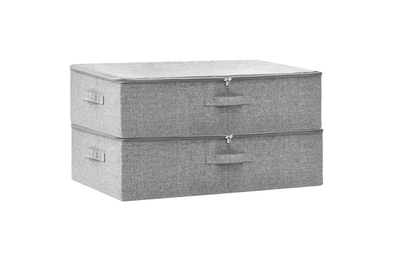 opbevaringskasser 2 stk. 70x40x18 cm stof grå - Grå - Opbevaring - Opbevaring til småting - Kurve & kasser