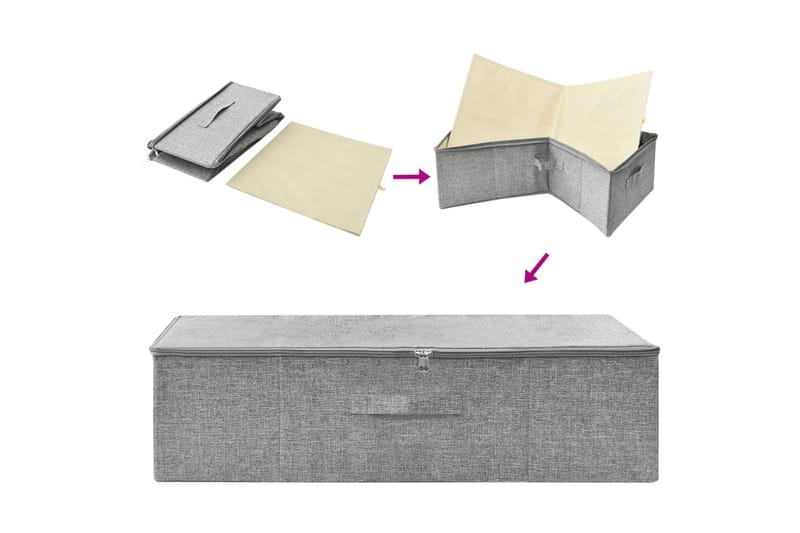 opbevaringskasser 2 stk. 70x40x18 cm stof grå - Grå - Opbevaring - Opbevaring til småting - Kurve & kasser