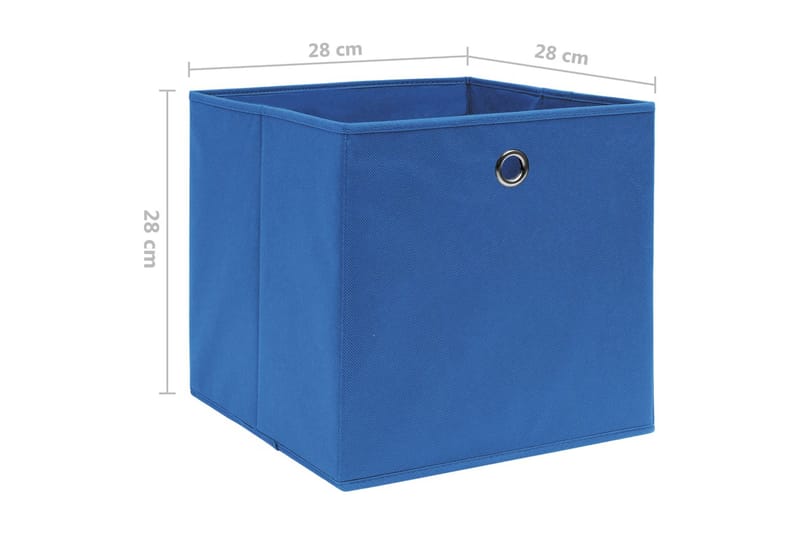 Opbevaringskasser 4 stk. 28x28x28 cm uvævet stof blå - Blå - Kurve & kasser