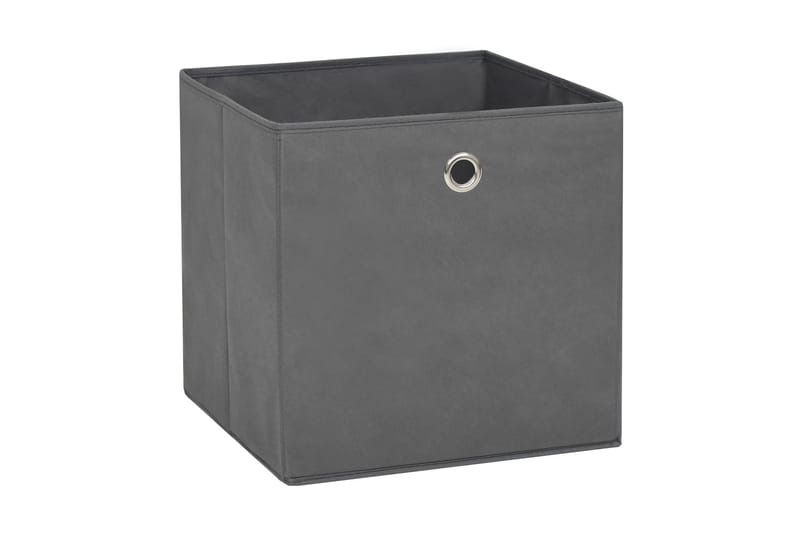 Opbevaringskasser 4 stk. 28x28x28 cm uvævet stof grå - Grå - Kurve & kasser