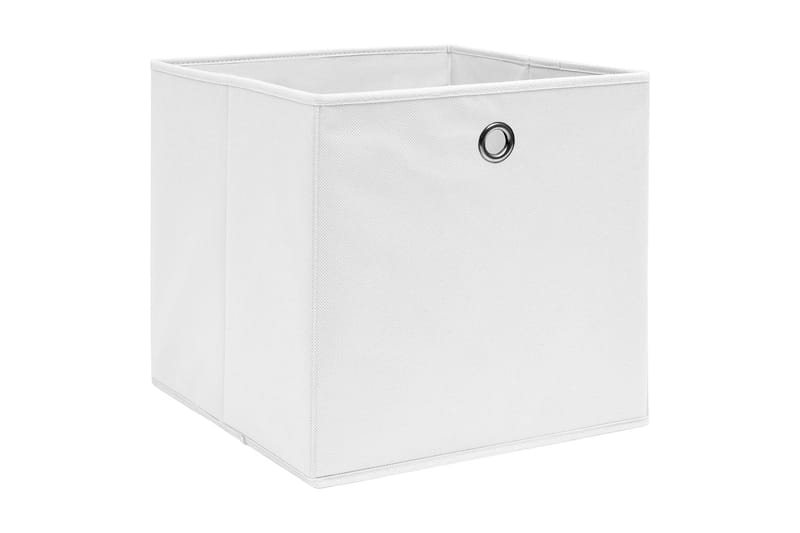 Opbevaringskasser 4 stk. 28x28x28 cm uvævet stof hvid - Hvid - Kurve & kasser