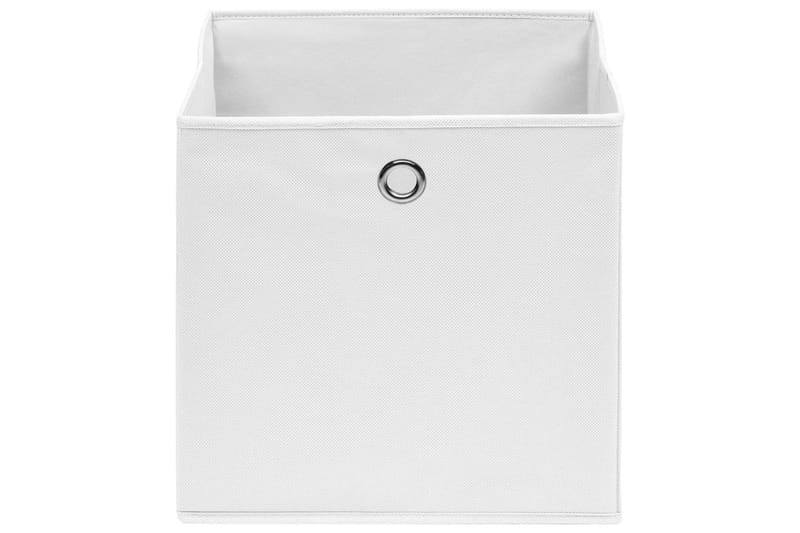 Opbevaringskasser 4 stk. 28x28x28 cm uvævet stof hvid - Hvid - Opbevaring - Opbevaring til småting - Kurve & kasser
