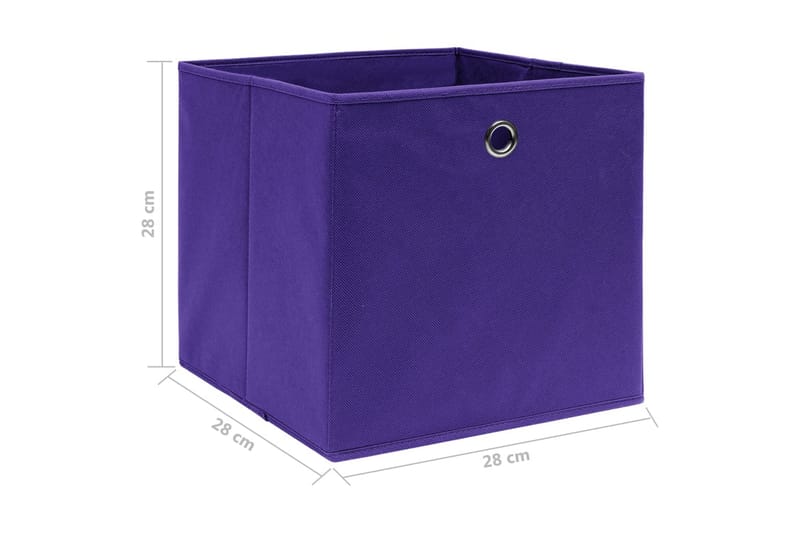 opbevaringskasser 4 stk. 28x28x28 cm uvævet stof lilla - Violet - Opbevaring - Opbevaring til småting - Kurve & kasser