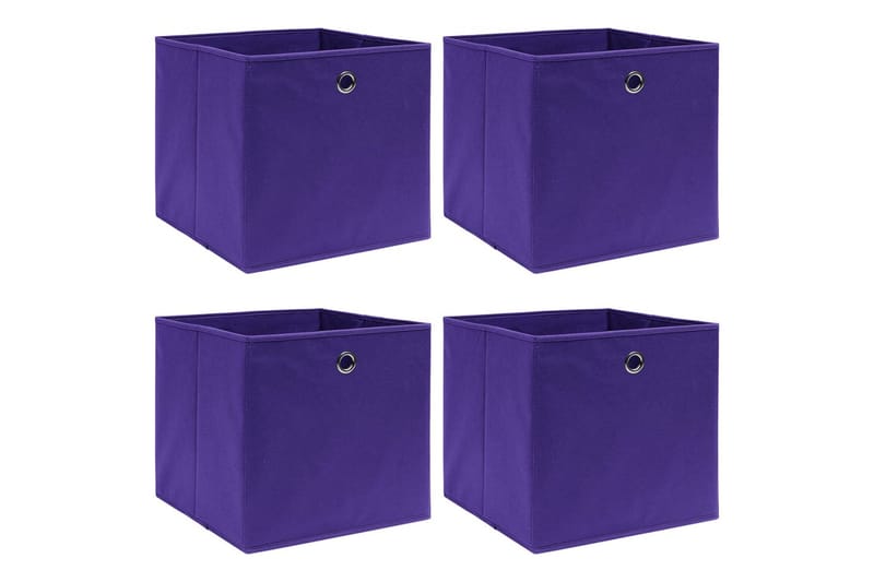 opbevaringskasser 4 stk. 28x28x28 cm uvævet stof lilla - Violet - Opbevaring - Opbevaring til småting - Kurve & kasser