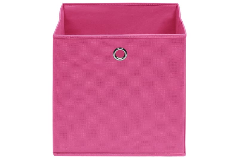 Opbevaringskasser 4 stk. 28x28x28 cm uvævet stof lyserød - Lyserød - Opbevaring - Opbevaring til småting - Kurve & kasser