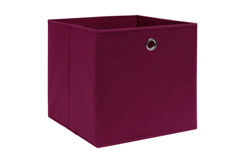 Opbevaringskasser 4 stk. 28x28x28 cm uv�ævet stof mørkerød - Rød - Kurve & kasser