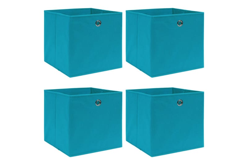 Opbevaringskasser 4 Stk. 32x32x32 Stof Babyblå - Opbevaring - Opbevaring til småting - Kurve & kasser
