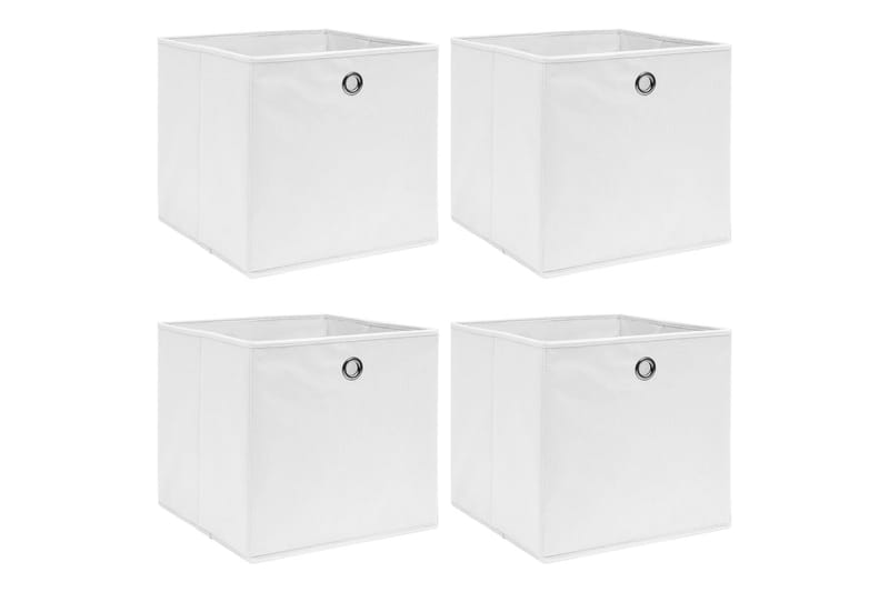 Opbevaringskasser 4 Stk. 32x32x32 Stof Hvid - Opbevaring - Opbevaring til småting - Kurve & kasser