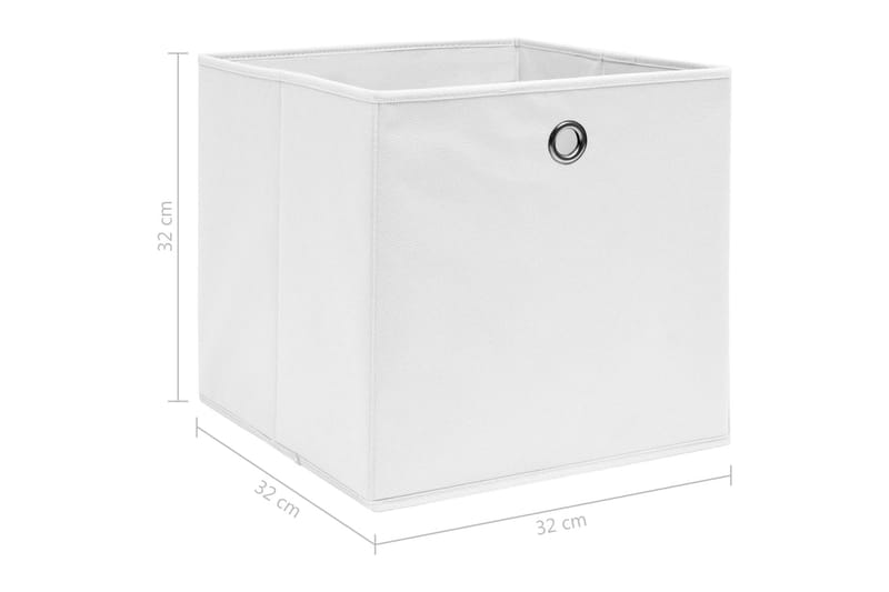 Opbevaringskasser 4 Stk. 32x32x32 Stof Hvid - Opbevaring - Opbevaring til småting - Kurve & kasser