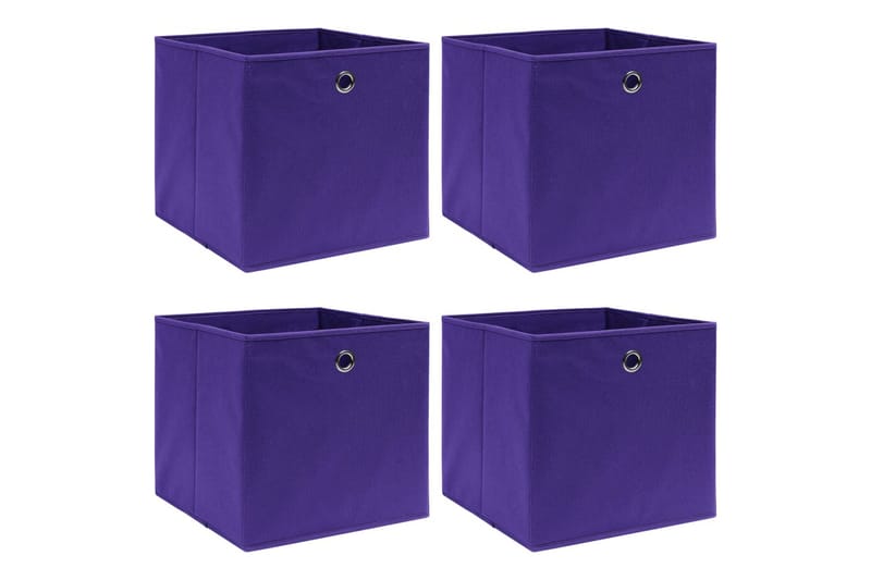 Opbevaringskasser 4 Stk. 32x32x32 Stof Lilla - Opbevaring - Opbevaring til småting - Kurve & kasser