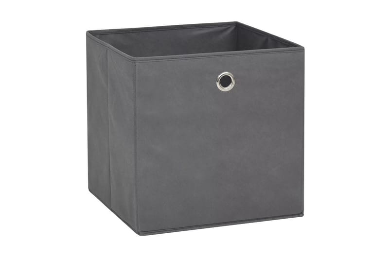 Opbevaringskasser 4 Stk. Uvævet Stof 32 X 32 X 32 Cm Grå - Grå - Opbevaring - Opbevaring til småting - Kurve & kasser