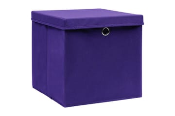 opbevaringskasser med låg 10 stk. 28x28x28 cm lilla - Violet - Opbevaring - Opbevaring til småting - Kurve & kasser