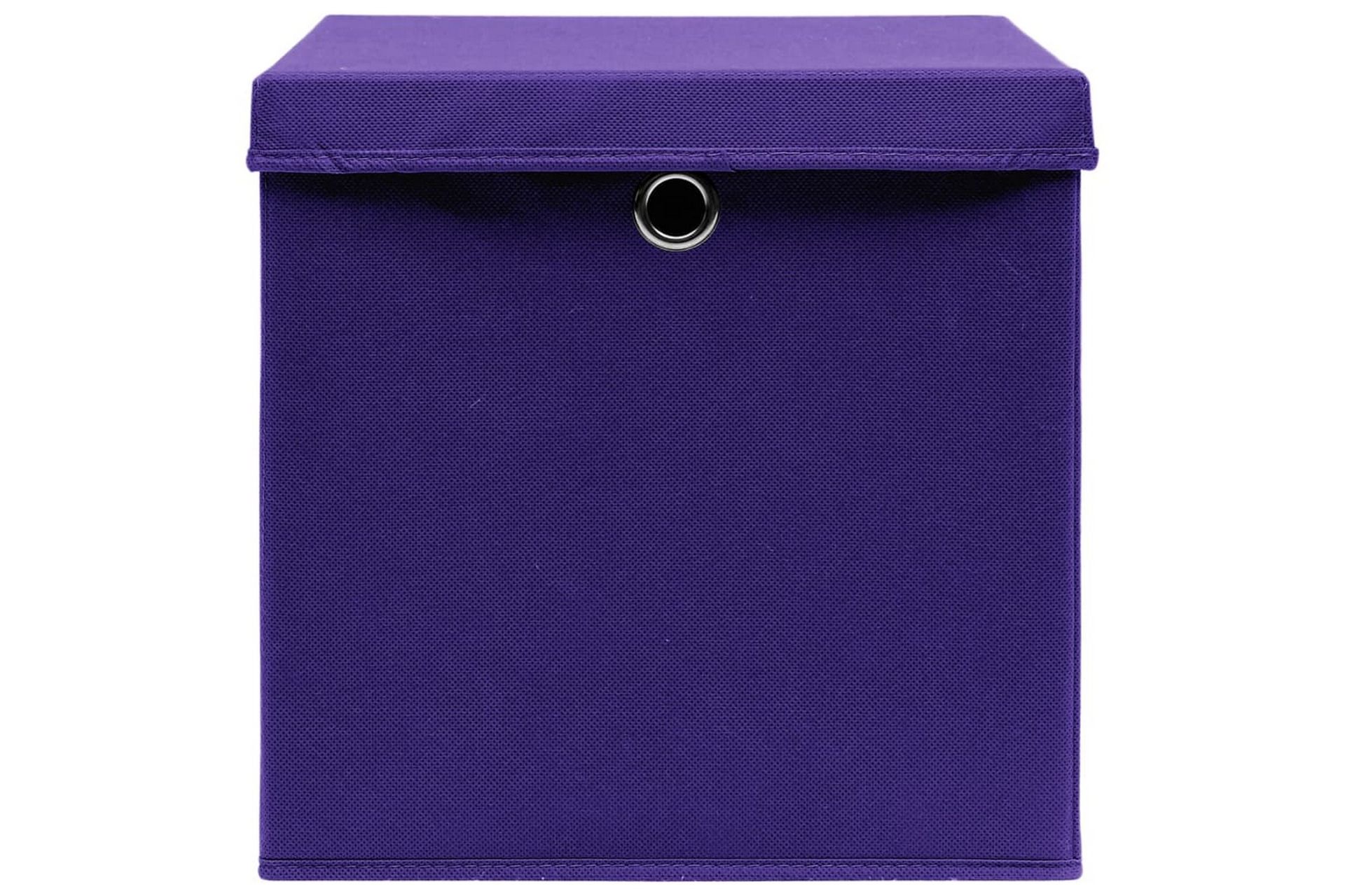 opbevaringskasser med låg 10 stk. 28x28x28 cm lilla - Violet - Opbevaring - Opbevaring til småting - Kurve & kasser