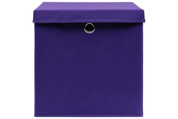 opbevaringskasser med låg 10 stk. 28x28x28 cm lilla - Violet - Opbevaring - Opbevaring til småting - Kurve & kasser