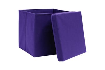 opbevaringskasser med låg 10 stk. 28x28x28 cm lilla - Violet - Opbevaring - Opbevaring til småting - Kurve & kasser