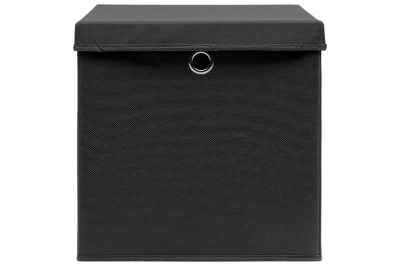 Opbevaringskasser med låg 10 stk. 28x28x28 cm sort - Sort - Opbevaring - Opbevaring til småting - Kurve & kasser