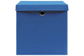 Opbevaringskasser Med Låg 4 Stk. 32x32x32 Stof Blå - Opbevaring - Opbevaring til småting - Kurve & kasser