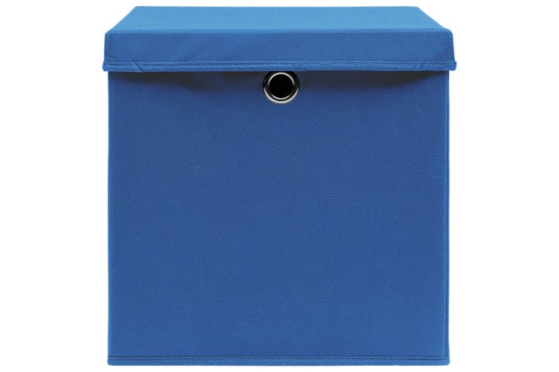Opbevaringskasser Med Låg 4 Stk. 32x32x32 Stof Blå - Opbevaring - Opbevaring til småting - Kurve & kasser