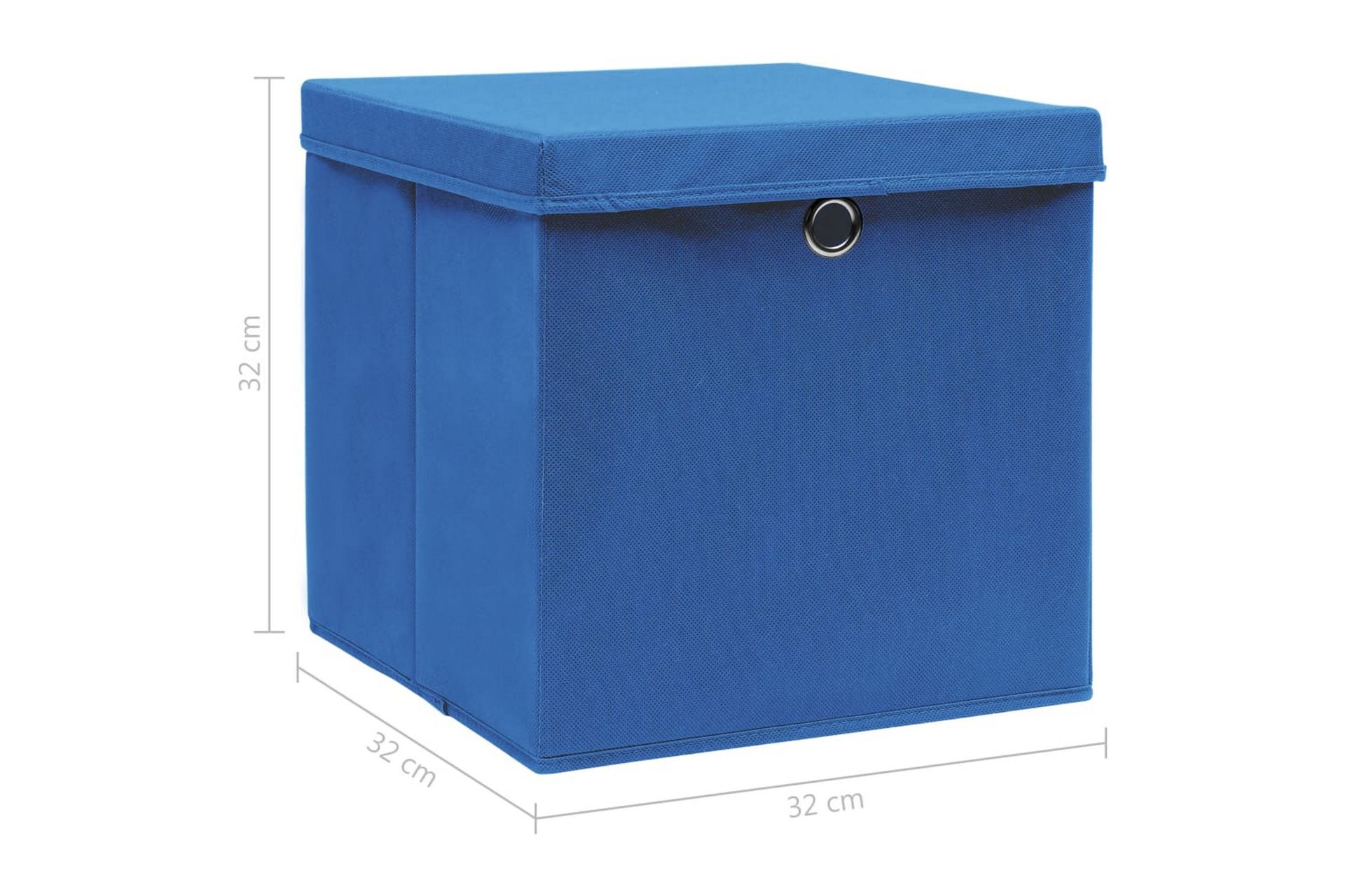 Opbevaringskasser Med Låg 4 Stk. 32x32x32 Stof Blå - Opbevaring - Opbevaring til småting - Kurve & kasser