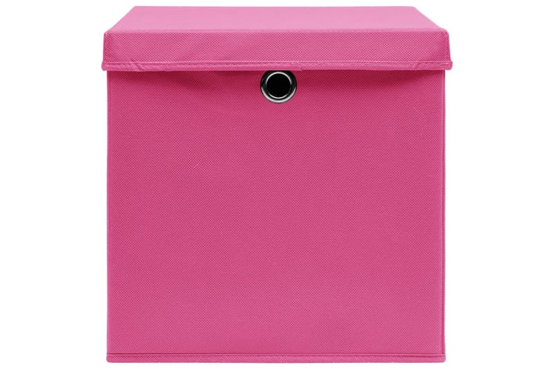 Opbevaringskasser Med Låg 4 Stk. 32x32x32 Stof Pink - Opbevaring - Opbevaring til småting - Kurve & kasser