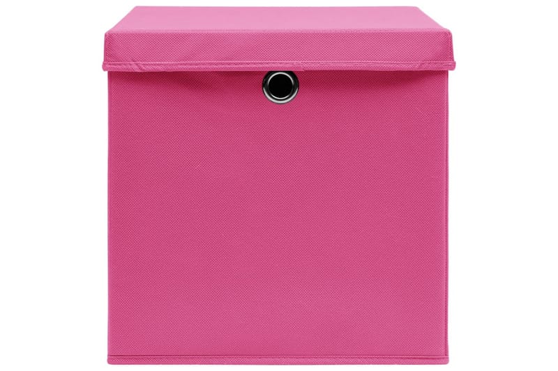Opbevaringskasser Med Låg 4 Stk. 32x32x32 Stof Pink - Kurve & kasser