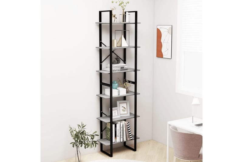 opbevaringsreol 60x30x210 cm spånplade betongrå - Grå - Opbevaring - Opbevaring til småting - Kurve & kasser