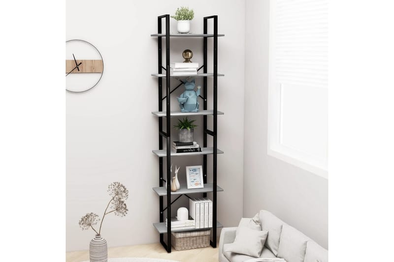 opbevaringsreol 60x30x210 cm spånplade betongrå - Grå - Opbevaring - Opbevaring til småting - Kurve & kasser