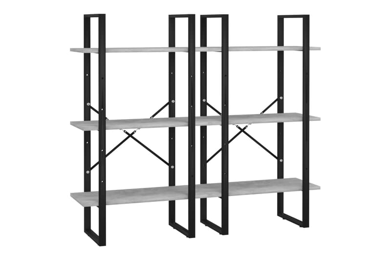 opbevaringsreol 60x30x210 cm spånplade betongrå - Grå - Kurve & kasser