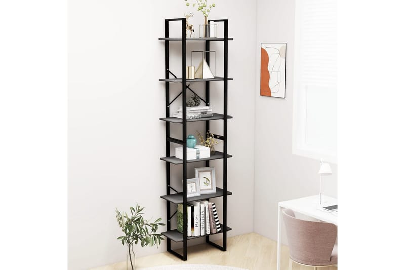 opbevaringsreoler 2 stk. 60x30x210 cm spånplade grå - Grå - Opbevaring - Opbevaring til småting - Kurve & kasser