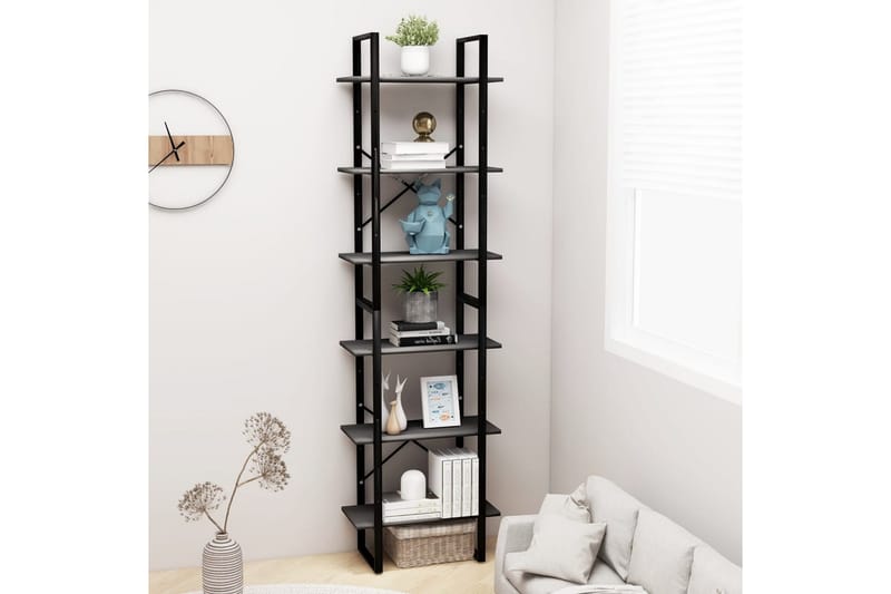 opbevaringsreoler 2 stk. 60x30x210 cm spånplade grå - Grå - Opbevaring - Opbevaring til småting - Kurve & kasser