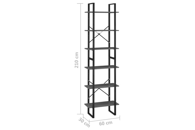 opbevaringsreoler 2 stk. 60x30x210 cm spånplade grå - Grå - Kurve & kasser