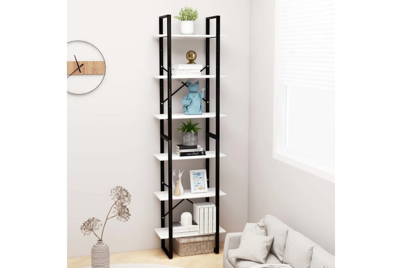 opbevaringsreoler 2 stk. 60x30x210 cm spånplade hvid - Hvid - Opbevaring - Opbevaring til småting - Kurve & kasser