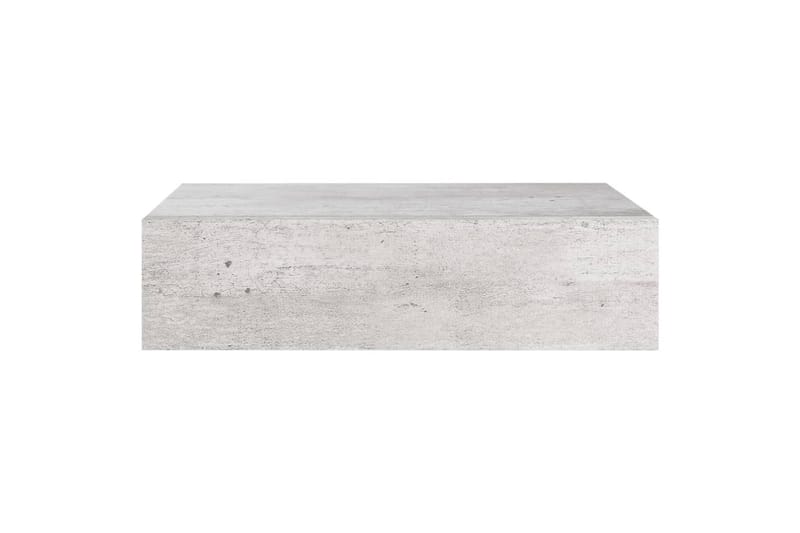 væghængt hylde med skuffe 40x23,5x10 cm MDF betongrå - Grå - Kurve & kasser