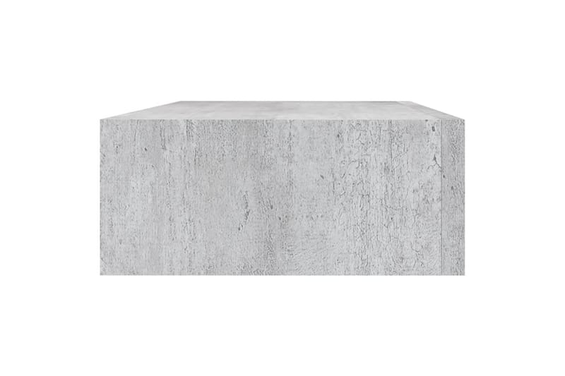 væghængt hylde med skuffe 40x23,5x10 cm MDF betongrå - Grå - Kurve & kasser