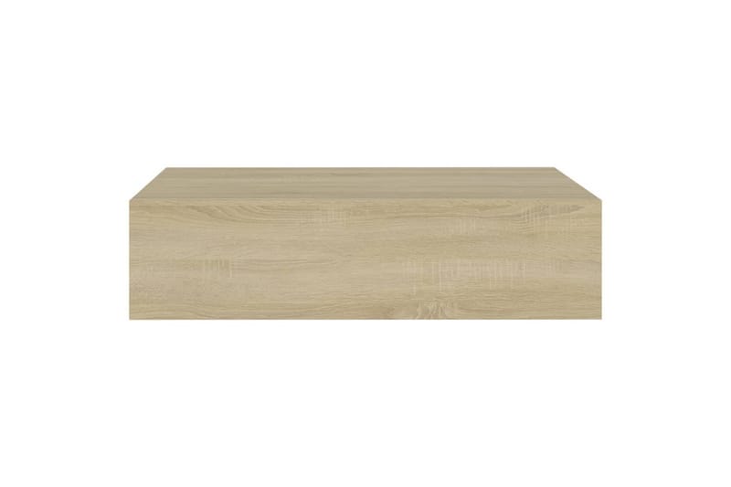 væghængt hylde med skuffe 40x23,5x10 cm MDF egetræsfarve - Brun - Kurve & kasser