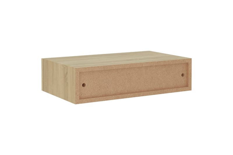 væghængt hylde med skuffe 40x23,5x10 cm MDF egetræsfarve - Brun - Opbevaring - Opbevaring til småting - Kurve & kasser
