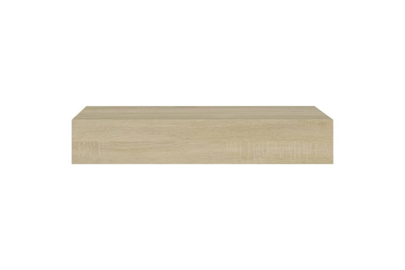 væghængt hylde med skuffe 60x23,5x10 cm MDF egetræ - Brun - Opbevaring - Opbevaring til småting - Kurve & kasser