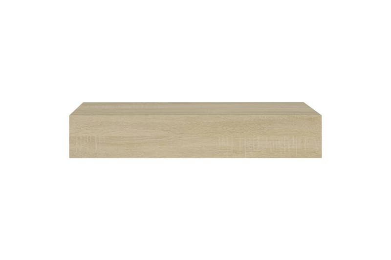 væghængt hylde med skuffe 60x23,5x10 cm MDF egetræ - Brun - Kurve & kasser