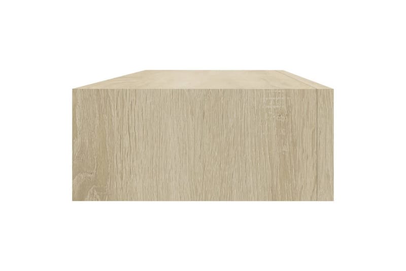 væghængt hylde med skuffe 60x23,5x10 cm MDF egetræ - Brun - Opbevaring - Opbevaring til småting - Kurve & kasser