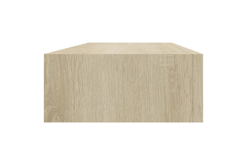 væghængt hylde med skuffe 60x23,5x10 cm MDF egetræ - Brun - Kurve & kasser