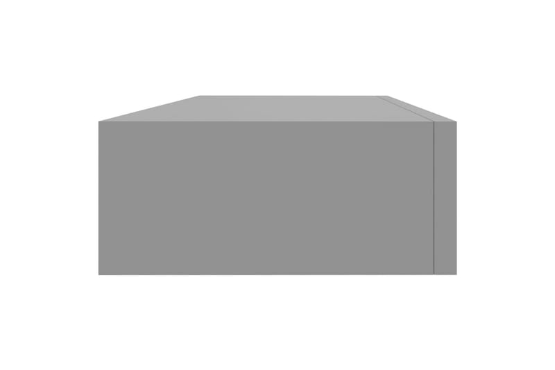 væghængt hylde med skuffe 60x23,5x10 cm MDF grå - Grå - Kurve & kasser