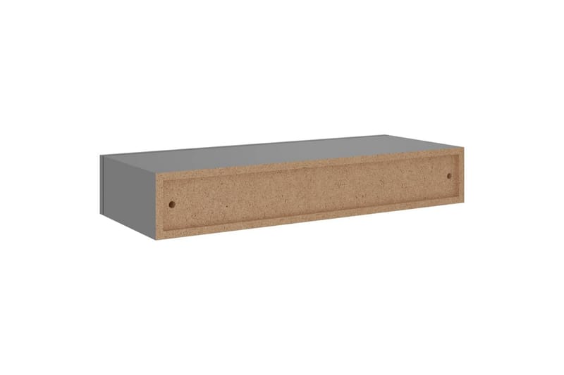 væghængt hylde med skuffe 60x23,5x10 cm MDF grå - Grå - Opbevaring - Opbevaring til småting - Kurve & kasser