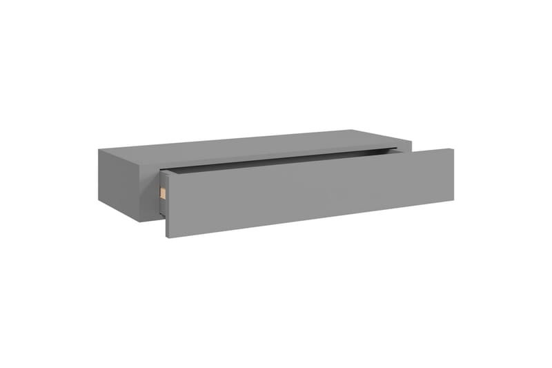 væghængt hylde med skuffe 60x23,5x10 cm MDF grå - Grå - Opbevaring - Opbevaring til småting - Kurve & kasser