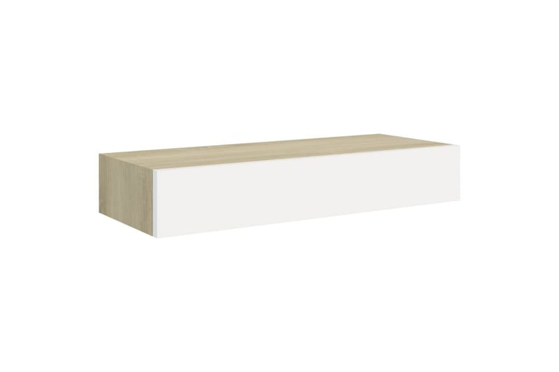 væghængte hylder m. skuffe 2 stk. 60x23,5x10 cm MDF - Grå - Opbevaring - Opbevaring til småting - Kurve & kasser